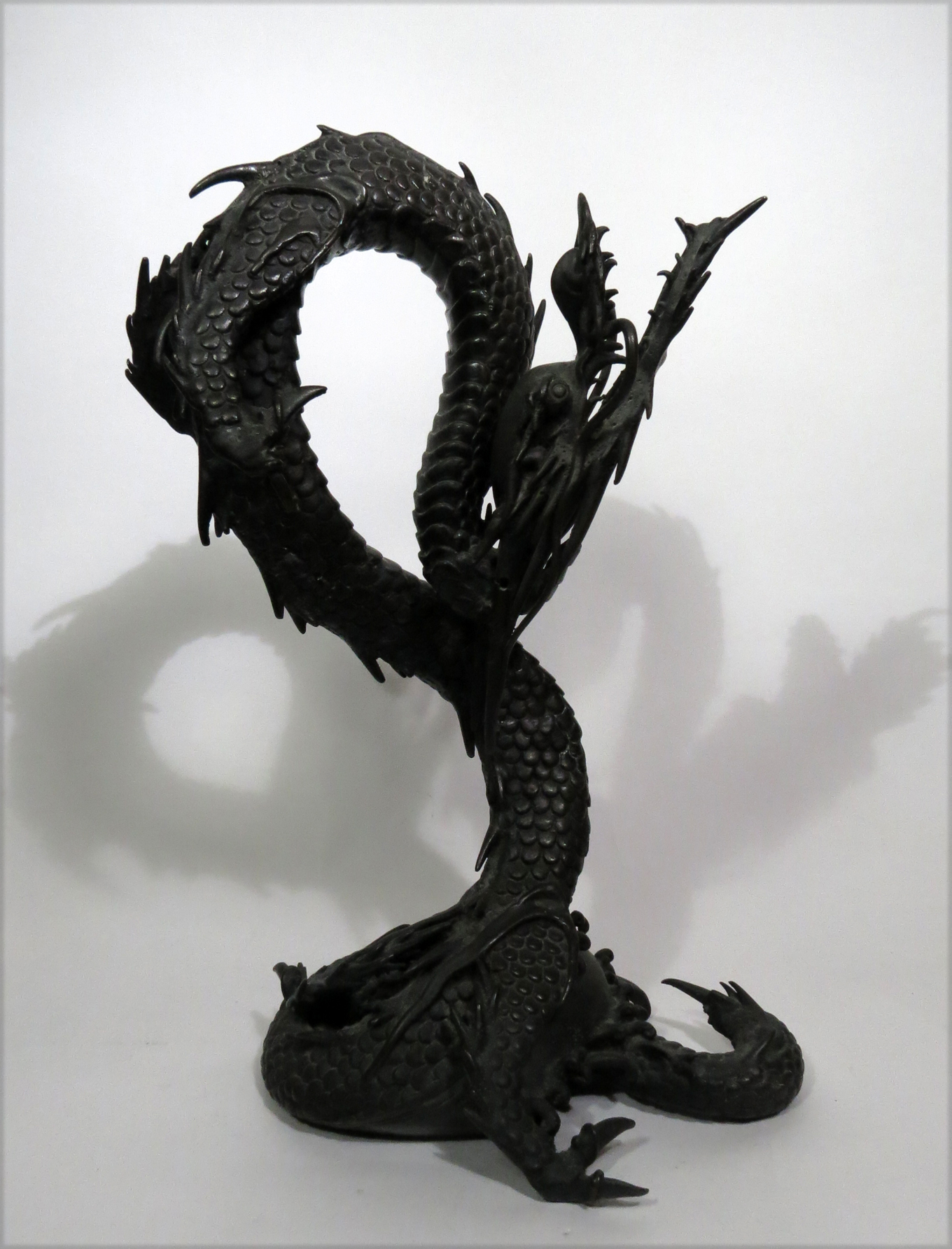 Antique Japanese Bronze Dragon Sculpture Modernism